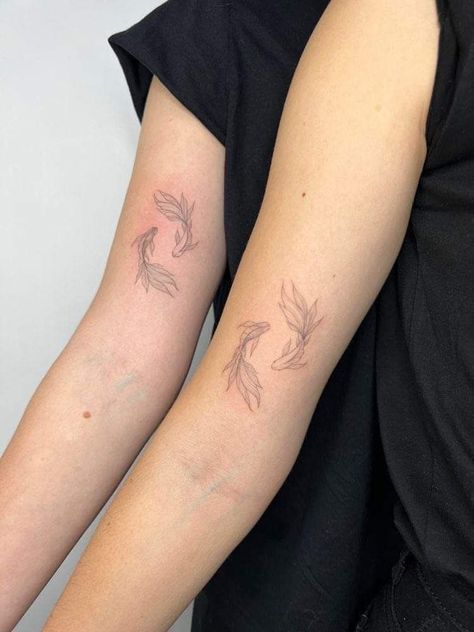 Koi Line Tattoo, Koi Fish Rib Tattoo, Koi Fish Line Art, Tattoo Koi Fish, Koi Fish Tattoos, Cool Ear Tattoos, Minimalistic Tattoo Ideas, Minimalistic Tattoo, Ear Tattoo Ideas