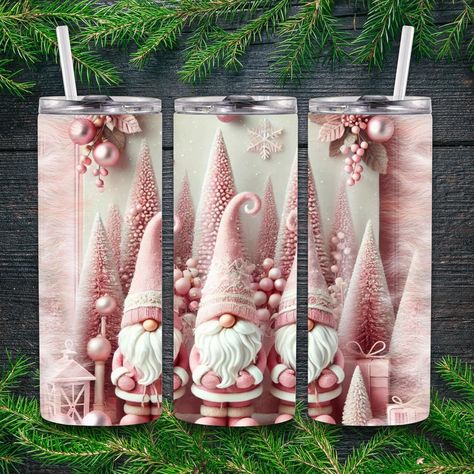 Christmas tumbler Skinny Tumbler 20oz Tumbler Perfect Gift Whimsical Pink Gnomes & Christmas Trees 20 Oz Skinny Tumbler Perfect Holiday Gift by PimrataShop on Etsy Pink Gnomes, Tumbler Accessories, Gnome Sublimation, Holiday Tumbler, Tumbler Decals, Epoxy Tumbler, Tumbler Stickers, Christmas Tumbler, Tumbler Decal