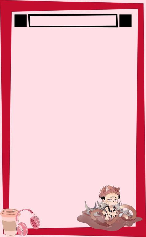 Template Anime, Notepad Template, Jujutsu Kaisen Ryomen Sukuna, Anime Cards, Project Template, Note Template, Anime Paper, Note Writing Paper, Anime Jujutsu Kaisen