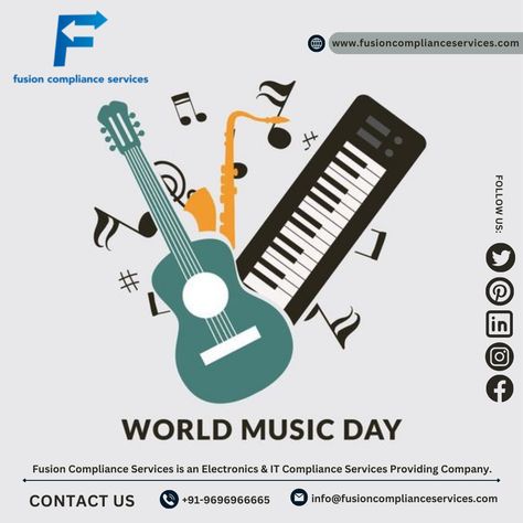 Happy World Music day

Visit website: www.fusioncomplianceservices.com
Contact us: +919696966665
✉️Email: info@fusioncomplianceservices.com

#fusioncomplianceservie #worldmusicday #happyworldmusicday #worldmusicday2023 World Music Day World Music Day Poster, World Music Day Creative Ads, World Music Day Poster, Happy Music Day, Music Day Poster, Happy World Music Day, International Music Day, Small Stories For Kids, Isi Mark