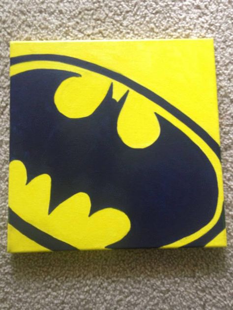 in game room: batman, wonder woman, iron man, and ? Superhero Painting Ideas, Superhero Painting Canvas Easy, Superman Painting Easy, Batman Canvas Painting, Superhero Canvas Painting, Superhero Painting, Batman Room, Batman Shirt, I Am Batman