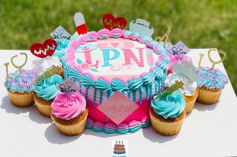 #lpn #nursecake #nurse #grad #graduation #graduationcapdesigns #degree #college Lpn Cake, Fnp Graduation Photos, Lvn Graduation Cakes, Nursing Cake, Graduation Cap Designs, Graduation Pictures, Birthday Cake, Cake, Birthday