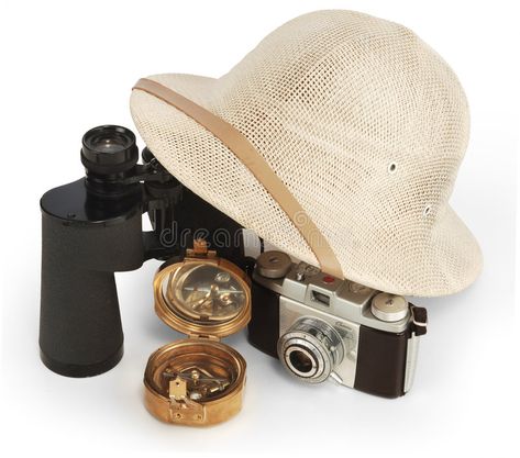 Zoologist Costume, Safari Dinner Party, Safari Binoculars, Binoculars Illustration, Safari Birthday Party Ideas, Safari Costume, Safari Game, Pith Helmet, Jungle Style