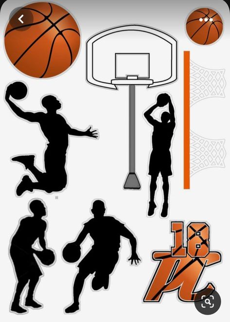 Nba Cake Topper Printable, Basketball Theme Cake Topper Printable, Basketball Cakes Ideas, Basketball Cake Design Birthday, Basketball Cake Topper Printable, Basketball Cake Design, Basketball Cake Ideas, Basketball Topper, Basketball Theme Cake