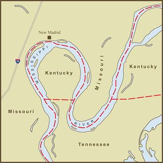 A Map of the Strange Kentucky Border at the New Madrid Ben… | Flickr Marsh Land, Road Trip Across America, New Madrid, Cartography Map, Map Skills, Missouri River, Family Genealogy, Drive Through, Interesting History