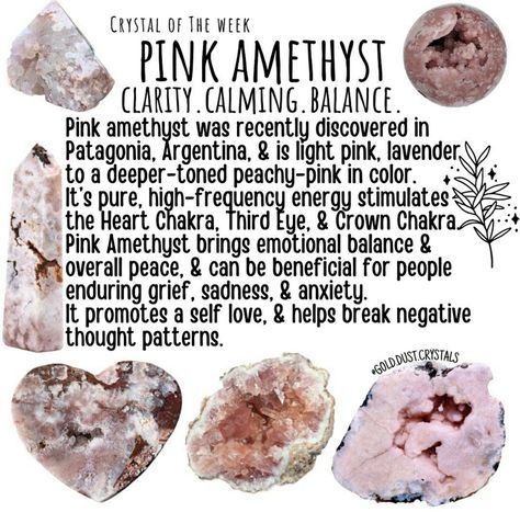 Pink Amethyst Crystal Meaning, Pink Amethyst Meaning, Blue Amethyst, Healing Gemstones, Crystal Healing Stones, Crystal Meanings, Pink Zebra, Pink Amethyst, Peachy Pink