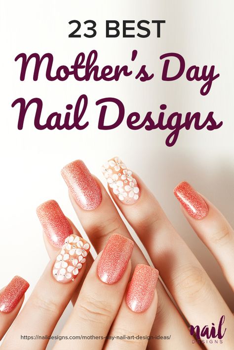 Mother’s day is just around the corner and to make it more special, here’s a collection of Mother’s day nails that will put a smile on your mom’s face. #NailDesigns #MothersDay2020 #NailArtDesign #NailArt Mothers Day Manicure Ideas, Mothers Nails Designs, Mother Nails Designs, Red Mother’s Day Nails, Mother Day Nail Ideas, Nails For Mother’s Day, Mother’s Day Nails Ideas, Mother’s Day Nail Designs, Mother's Day Nails Designs Mom