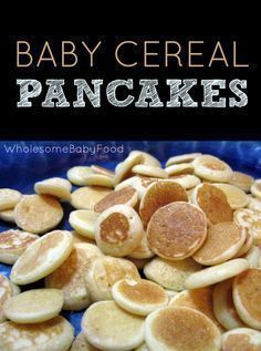 This baby cereal pancake recipe is a great way to use up any leftover baby cereal! These make a great finger food for kiddos, too! Baby Cereal Pancakes, Cereal Pancakes, Baby Pancakes, Diy Baby Food, Toddler Recipes, Baby Cereal, Baby Led Weaning Recipes, Healthy Baby Food, Baby First Foods