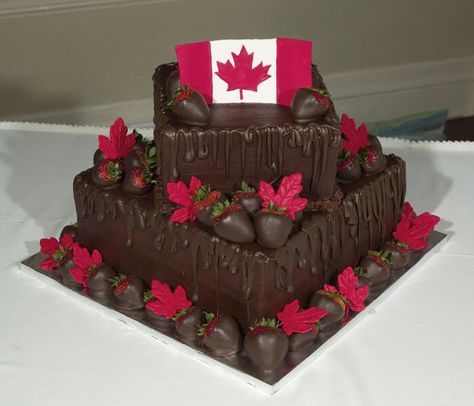 "Welcome to Canada" Cake Canada Cake, Bon Voyage Cake, Canada Party, Farewell Cake, Canadian Recipes, Canada Day Party, Indian Cake, Special Event Cakes, Wedding Cake Cookies