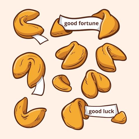 Fortune Cookie Drawing Easy, How To Draw Fortune Cookie, Fortune Cookie Illustration, Fortune Inktober, Fortune Cookie Drawing, Fortune Cookie Tattoo, Fortune Drawing, Cookie Drawing, Speed Draw