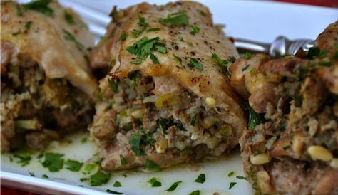 Rice Stuffed Chicken Breast, Rice Stuffing Recipes, Chicken Delight, Cornish Hen Recipe, Cornish Hen, Rice Stuffing, Mardi Gras Food, Dirty Rice, Cajun Cooking