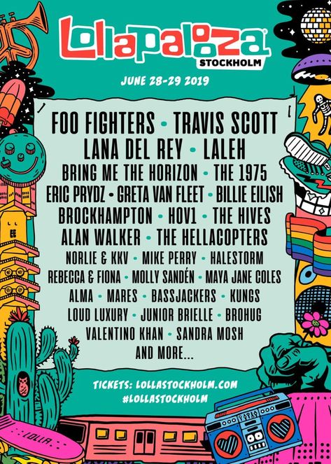 New festival alert! Lollapalooza Stockholm headliners will be Foo Fighters, Travis Scott, Lana Del Rey https://t.co/Xfa1FzN3LF https://t.co/H4QU0gWhX0 Line Up Poster Design, Festival Line Up Poster, Festival Lineup Poster, Lollapalooza Poster, Line Up Poster, Primavera Festival, Lineup Poster, Exhibition Brochure, Experience Mapping