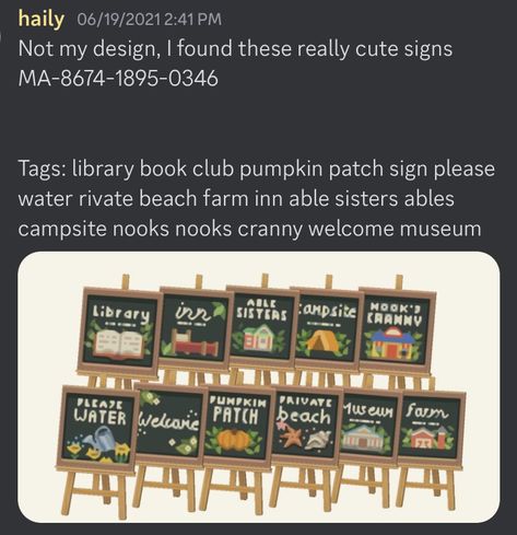 Acnh Nooks Cranny Sign, Pumpkin Patch Sign, Cute Signs, Library Books, Pumpkin Patch, Botanical Gardens, Book Club, Animal Crossing, Signs