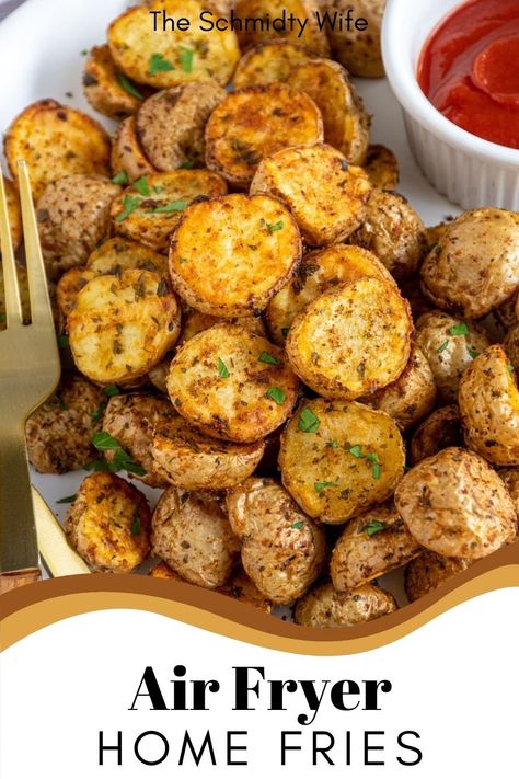 Home Fries Air Fryer, Breakfast Potatoes Air Fryer, Creamer Potatoes Recipes, Air Fryer Home Fries, Best Breakfast Potatoes, Potatoes Air Fryer, Fries In Air Fryer, Fries Air Fryer, Home Fried Potatoes