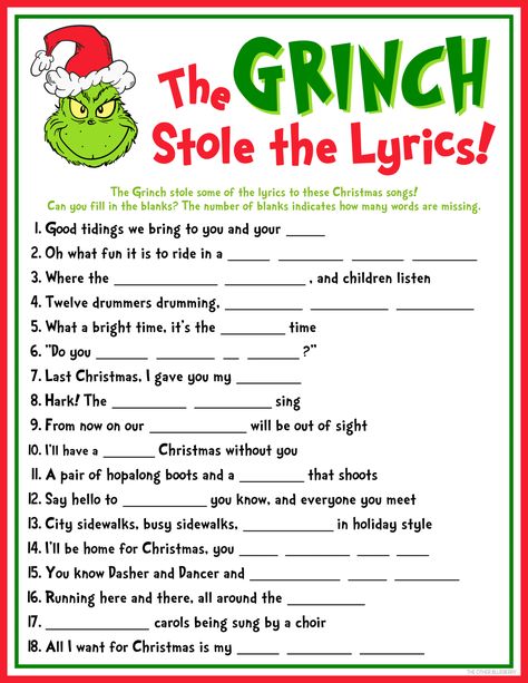 Christmas Finish The Lyrics Game, Finish The Lyrics Christmas Songs, Finish The Lyrics, Christmas Lyrics, Christmas Songs, Free Christmas Printables, Last Christmas, Christmas Song, Christmas Games