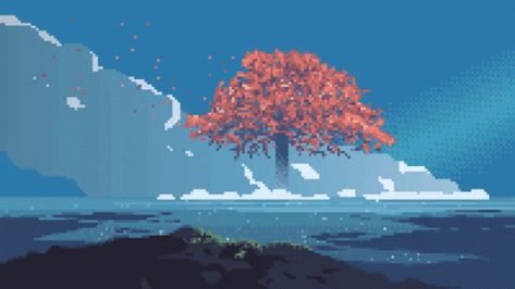 Calming Gif, Pixel Life, Pixel Gif, Pixel Art Landscape, Only Aesthetic, Pixel Art Background, Pixel Animation, Pixel Art Tutorial, Arte 8 Bits