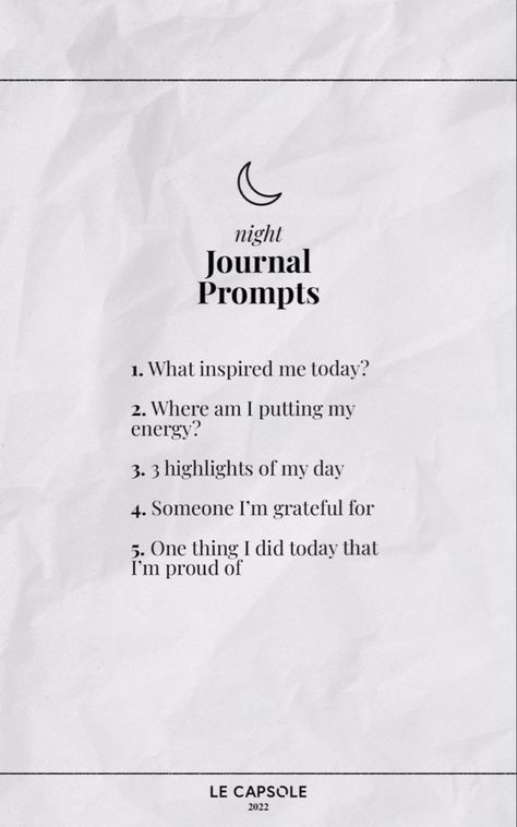 Night Journal Prompts, Night Journal, Morning Journal Prompts, Mindfulness Journal Prompts, Morning Journal, Journal Questions, Journal Inspiration Writing, Healing Journaling, Gratitude Journal Prompts