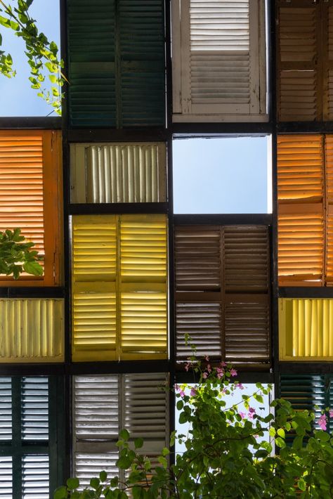 Vegan House / Block Architects Vegan House, Recycled Windows, Terracotta Roof, Kengo Kuma, Facade Architecture, Ho Chi Minh City, Sustainable Design, Elle Decor, Building Materials