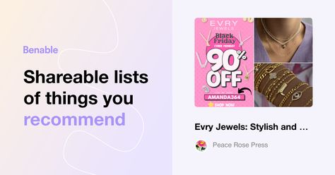 Evry Jewels: Stylish and Affordable Jewelry! Discount Code Here Evry Jewels, Peace Rose, Discount Jewelry, Affordable Jewelry, Best Christmas Gifts, Friday Sale, Black Friday Sale, Discount Code, Black Friday