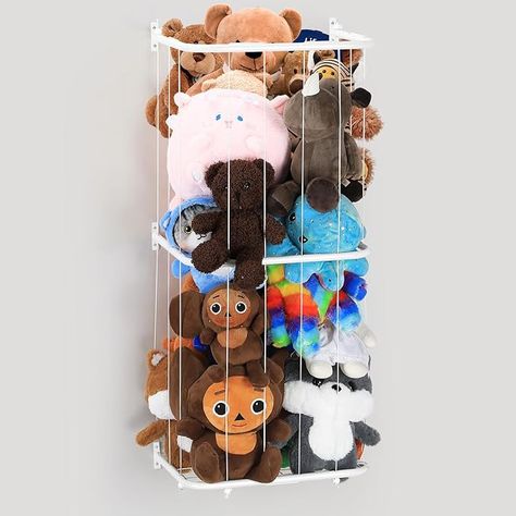 BTY Stuffed Animal Storage Wall Mounted Kids Toy Storage Organizer with Elastic Cord, Vertical Plush Toy Organizer for Small Space, Nursery Room, Kids Room, Play Room, Adjustable Length, White : Amazon.ca: Toys & Games Animal Hammock, Stuffed Animal Holder, Stuffed Animal Hammock, Kids Toy Storage, Small Space Nursery, Toy Storage Organizer, Pet Organization, Toy Organizer, Toy Storage Organization