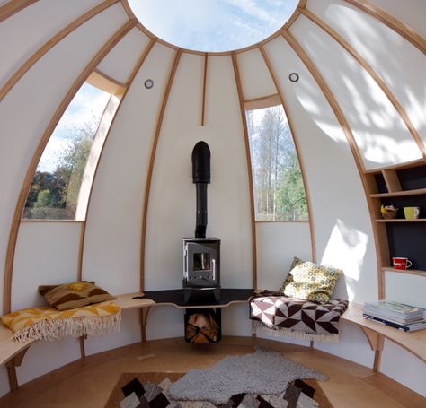 Small Summer House, Unique Outdoor Spaces, Escape Pod, Garden Pods, Modern Home Offices, Light Hardwood, Light Hardwood Floors, Dome Home, Dome House