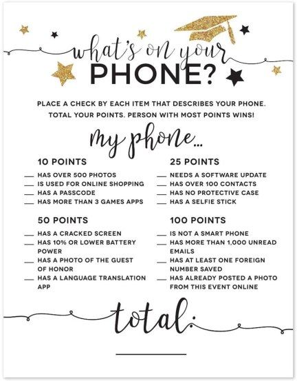 Prom Activities, Graduation Party Activities, What's On Your Phone Game, Graduation Games, Trunk Party, Graduation Party Games, Outdoor Graduation Parties, Senior Graduation Party, Graduation Party Planning