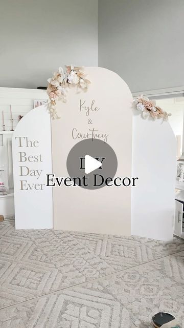 Trish 💕 Beautiful Lifestyle Blogger on Instagram: "DIY Event decor!!! Comment “event decor” for the links! I actually made these 3 arches out of wood, but you could use the gold arches that come with covers! I then cut out all the lettering with my @cricut to personalize it for my daughters Wedding! 🤩 I can’t wait to show you what it’s going to look like at the wedding! I have more planned!!! Stay tuned…💕
.
.
#diydecor #cricut #diyprojects #diycrafts #crafty #eventdecor #weddingdecor #weddinginspiration #weddingdecoration #events #eventplanner #eventplanning #event #eventdesign #eventstyling #partydecor #partyideas #partydecorations #partyplanner #partyplanning #partystyling #partyinspiration #backdrop #eventdesigner #partydetails #diyhomedecor #diyproject" Backdrop Name Sign Diy, Diy Party Arch Backdrop, Diy Party Arch, Fabric Backdrop Wedding, Diy Event Decor, Diy Party Backdrop, Wedding Backdrop Diy, Diy Arch Backdrop, Wedding Wording