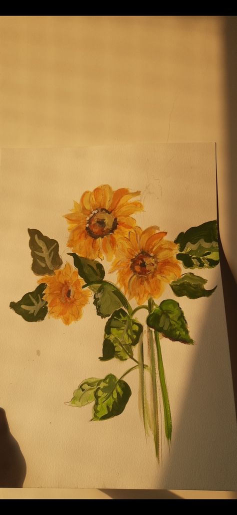 Sunflower Aesthetic Painting, Sunflower Painting Aesthetic, Sunflower Aesthetic Drawing, Sunflower Drawing Aesthetic, Sunflower Aesthetic, Art Motivation, Sunflower Drawing, Inspiration Painting, Back Painting