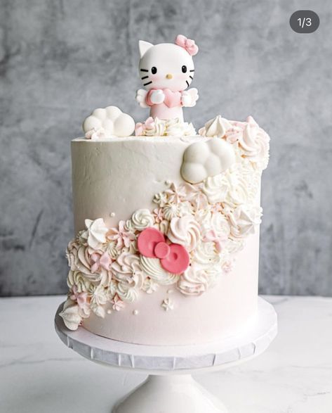 #cake #hellokitty Boho Hello Kitty, Kitty Cake Design, Batman And Hello Kitty, Hello Kitty Cake Design, Bolo Da Hello Kitty, Kitty Birthday Cake, Hello Kitty Birthday Cake, Kitty Cake, Hello Kitty Cake