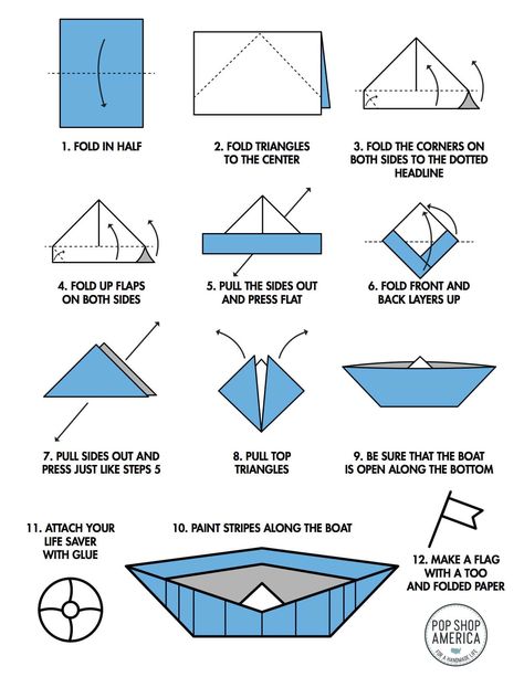 How to Make a Paper Boat with a Flag & Lifesaver Paper Boat Template, Boat Template, Paper Boat Origami, Make A Paper Boat, Boat Diy, Diy Paper Toys, Boat Crafts, Make A Boat, Origami Boat