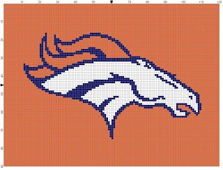 The Denver Broncos are another NFL team whose logo I love!  What a gorgeous animal!  This graph is made to create an afghan about twin mattress top sized when using an H hook and 2 dc per graph square Denver Broncos Helmet, C2c Crochet Pattern Free, Denver Broncos Logo, Broncos Logo, Crochet Pillow Cover, Mattress Box Springs, Crochet Pillow, Twin Mattress, Crochet Stuff