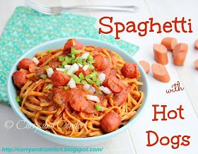 Kitchen Simmer: Spaghetti with Hot Dogs- One Pot Meal Hot Dog Pasta, Hot Dog Spaghetti, Happy Community, Gross Food, One Pot Meal, Spaghetti Recipe, Hot Dog Recipes, Tasty Kitchen, Fast Dinners