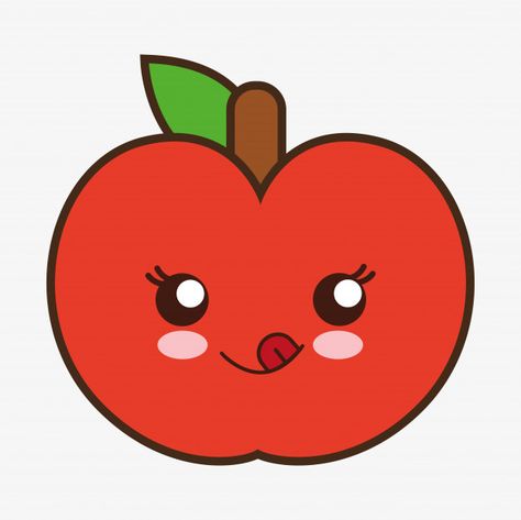 Apple Cute Drawing, Kawaii Fruit Drawing, Cute Fruit Drawings Kawaii, Cute Apple Drawing, Cartoon Apple Drawing, Apple Cartoon Image, Fruits Cartoon Images, Apple Cartoon, Kawaii Apple