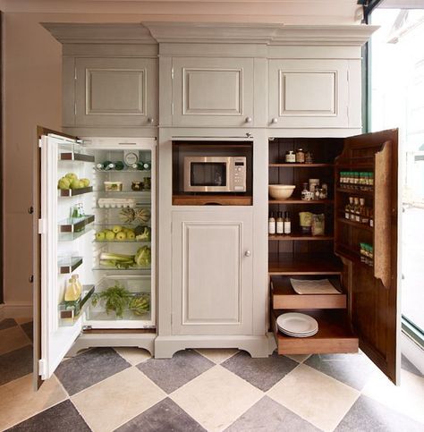 Chalon Housekeeper's Cupboard Open | Flickr - Photo Sharing Chalon Kitchen, Stand Alone Kitchen Pantry, Kitchen Remode, London Chelsea, French Country Kitchens, English Kitchens, Kitchen Images, Home Fix, Kitchen Storage Solutions