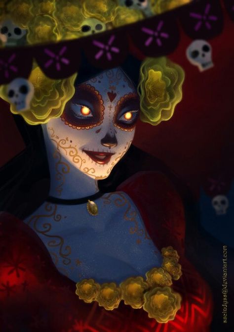 La Muerte La Muerte And Xibalba Fanart, Eve Walle, La Muerte And Xibalba, Thumper Bambi, La Muerte Tattoo, Steve Thompson, Catrina Tattoo, Sugar Skull Artwork, Day Of The Dead Art