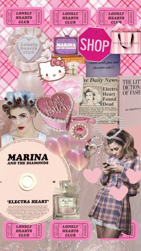 #electraheart #marina #marinaandthediamonds #teenidle #pink #coquette #kisses Teen Idle, Best Music Artists, Marina And The Diamonds, Whatsapp Wallpaper, Pink Coquette, Lonely Heart, Diamond Shop, Aesthetic Iphone, Phone Themes