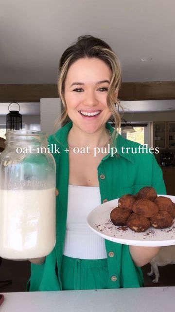 Carleigh Bodrug on Instagram: "👀💕🥰EP 69 SCRAPPY COOKING: Oat Milk + Oat Pulp Truffles by @plantyou. . 😳Who knew that making oat milk was so easy? Just blend approximately 2 cups of oats with 4 1/2 cups of water with your fav mix-ins, then strain twice for creamy dreamy oat milk. 🫢And don’t throw out that oat pulp… Full details for the oat pulp truffles now at plantyou dot com. 💕ENJOY . #recipe #scrappycooking #vegan #veganrecipe #veganfood #healthy #healthyrecipe #zerowaste #zerowasterecip Oat Pulp Recipes, Oat Milk Pulp Recipes, Oat Milk Recipes Ways To Use, What To Do With Oat Milk Pulp, Scrappy Recipes, Easy Oat Milk Recipe, How To Make Creamy Oat Milk, Oat Pulp, Scrappy Cooking