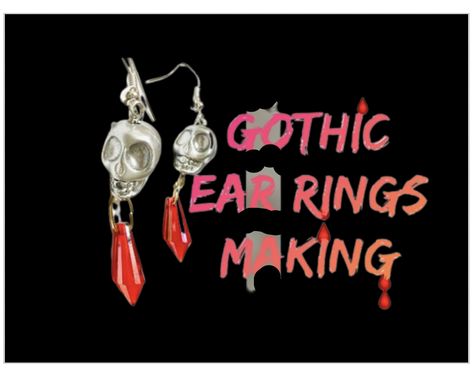 Horror Jewelry Diy, Diy Gothic Jewelry, Gothic Diy, Drop Earrings Diy, Skull Diy, Diy Gothic, Day Of Dead, Handmade Skulls, Jewelry Halloween