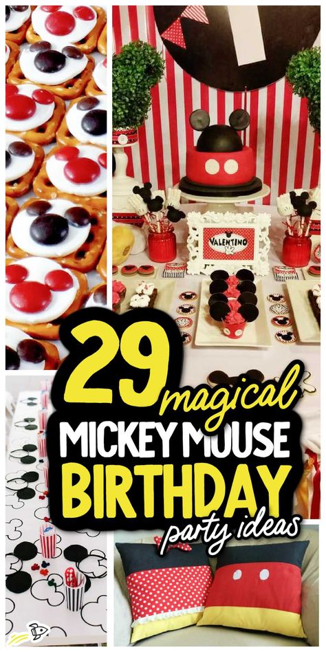 Mickey Mouse Party Foods, Mickey Mouse 1st Birthday Centerpieces, Mickey Birthday Party Food, Mickey And Friends Birthday Party Ideas, Mickey Mouse Party Ideas 1st Birthday, 2 Year Mickey Mouse Party, Mickey Mouse Birthday 2 Year, Mickey Birthday Food, Mickey Third Birthday