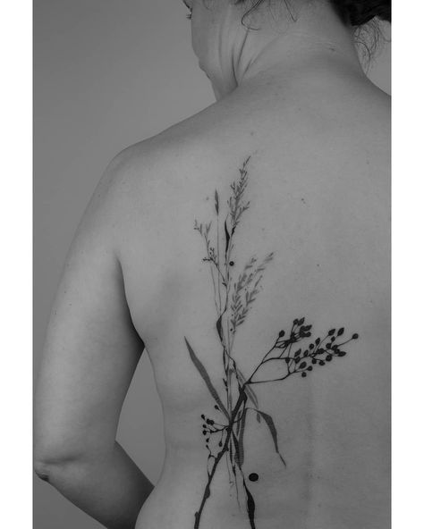 Wild Grass Tattoo, Grass Tattoo, Wild Flower Tattoo, L Tattoo, Wildflower Tattoo, Dot Work Tattoo, Elegant Tattoos, Abstract Tattoo, Nature Tattoos