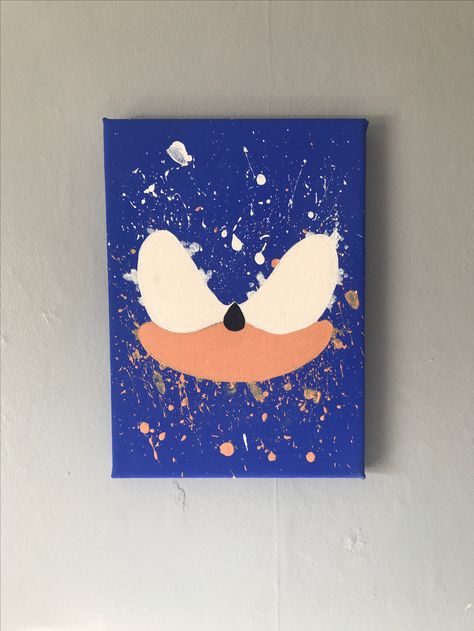 Sonic The Hedgehog Bedroom Decor, Sonic Painting Ideas, Sonic The Hedgehog Diy Decorations, Sonic Bedroom Ideas Diy, Sonic Arts And Crafts, Sonic The Hedgehog Room Decor, Sonic Crafts For Kids, Sonic The Hedgehog Painting, Sonic Canvas Painting