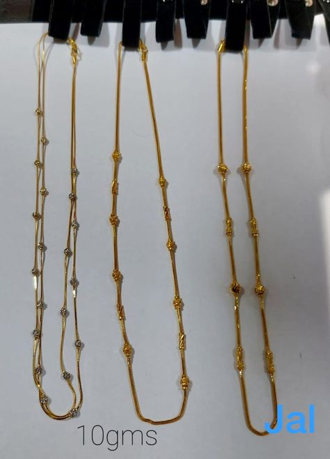 Thali Chain Designs Gold Latest Kerala, Thali Chain, Fashion Jewelry Necklaces Gold, Gold Pearl Jewelry, Gold Jewelry Outfits, Black Beads Mangalsutra Design, New Gold Jewellery Designs, Fancy Jewelry Necklace, Gold Earrings Wedding