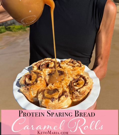 Protein Sparing Bread Caramel RollsProtein Sparing Bread Caramel Rolls Sparing Bread, Homemade Caramel Rolls, Psmf Recipes, Protein Sparing Bread, Keto Maria, Protein Sparing Modified Fast, Keto Caramel, Maria Mind Body Health, Maria Emmerich