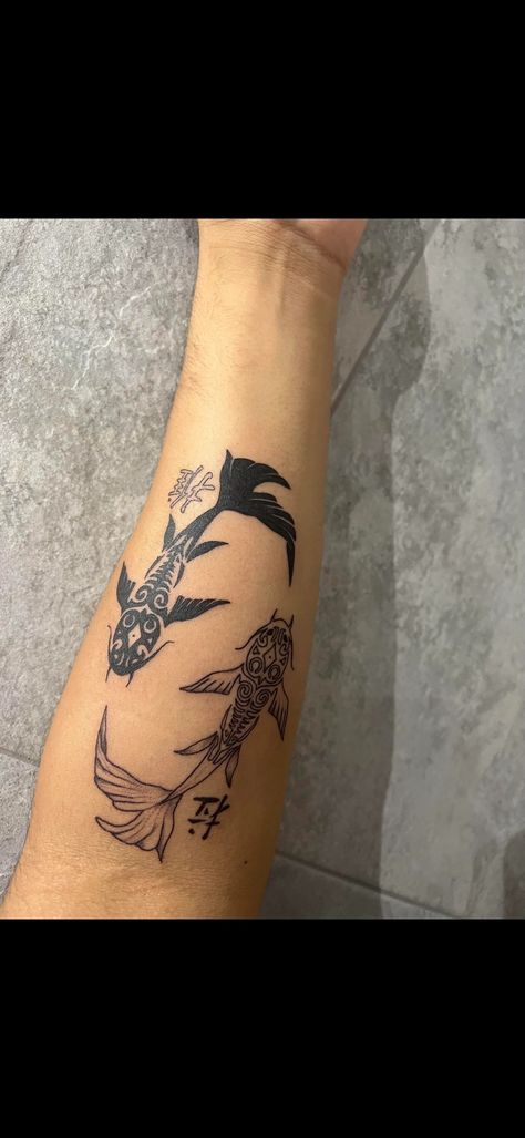 Atla Inspired Tattoo, Fire Bender Tattoo, Raava And Vaatu, Avatar The Last Airbender Tattoo, Tui And La, Coy Fish Tattoos, Atla Tattoo, Avatar Tattoo, Ab Tattoo