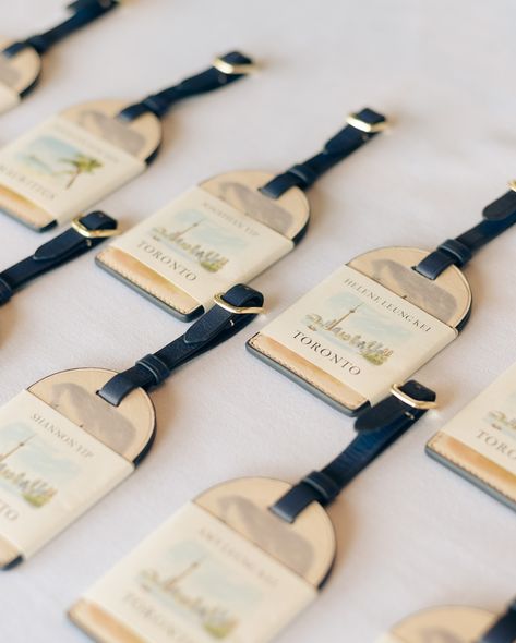 Something to remember your special event 💙 Our luggage tags are the perfect gift for your guests, use it as an escort card or name tag ✈️ . #weddingplanning #weddinginspo #montaukwedding #weddinginvites #events #eventdesign #custom #theknot #vogueweddings Luggage Tag Seating Chart, Luggage Tag Wedding Favor, Wedding Luggage, Bermuda Wedding, Luggage Tags Wedding, Vogue Wedding, Something To Remember, Wedding Tags, Seating Charts