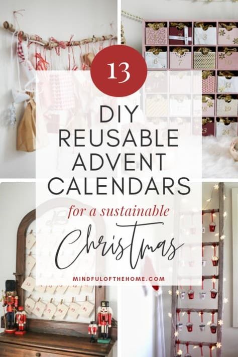 Scandinavian Christmas Diy Nordic Style Advent Calendar, Refillable Advent Calendar, Advent Calendar Svg Free, Advent Calendar Bags Diy, Sustainable Crafts, Make Your Own Advent Calendar, Yule Ideas, Homemade Advent Calendar, Reusable Advent Calendar