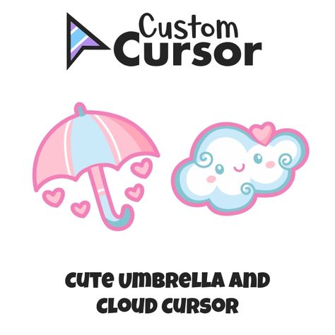 This Nimbus cloud is supposed to bring very rainy weather, that's why we prepared this lovely pink-blue umbrella. But when this cloud saw our beautiful umbrella, it changed its mind and... Custom Cursor is #1 for cursors! Kawaii Umbrella, Cute Cursor, Beautiful Umbrella, Cute Umbrella, Nimbus Cloud, Kawaii App, Custom Cursor, Cute Umbrellas, Blue Umbrella