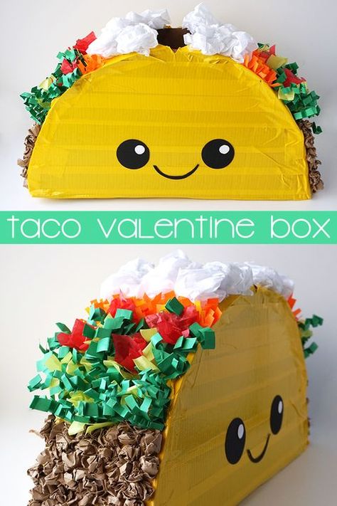 Taco Valentine, Acorn Tree, Girls Valentines Boxes, Diy Valentines Box, Valentine Boxes For School, Kids Valentine Boxes, Valentine Card Box, Valentine Mailbox, Valentinstag Party