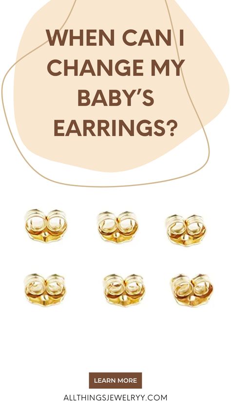 You got your baby’s ears pierced recently, and you’re wondering, “when can I change my baby’s earrings?” Here's when and how to safely do it. First Time Ear Piercing, Ear Piercing Care, Baby Ear Piercing, Starter Earrings, Different Types Of Piercings, Ears Pierced, Baby Earrings, Types Of Earrings, Types Of Piercings