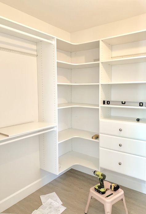 cabinet to create more space in our walk-in closet. Sometimes you have to think outside the box! < Diy Kast, Small Master Closet, Walk In Closet Ideas, Diy Walk In Closet, Master Closet Design, Closet Redo, Closet Wall, Closet Planning, Closet Built Ins